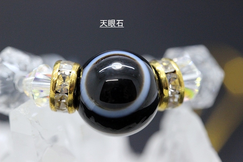 健康・病気回復・生命力・長寿のお守り 天眼石×テラヘルツ鉱石×水晶 天然石ストラップ｜魔除け・浄化・天然石パワーストーン通販 ジュ・オーヴ画像