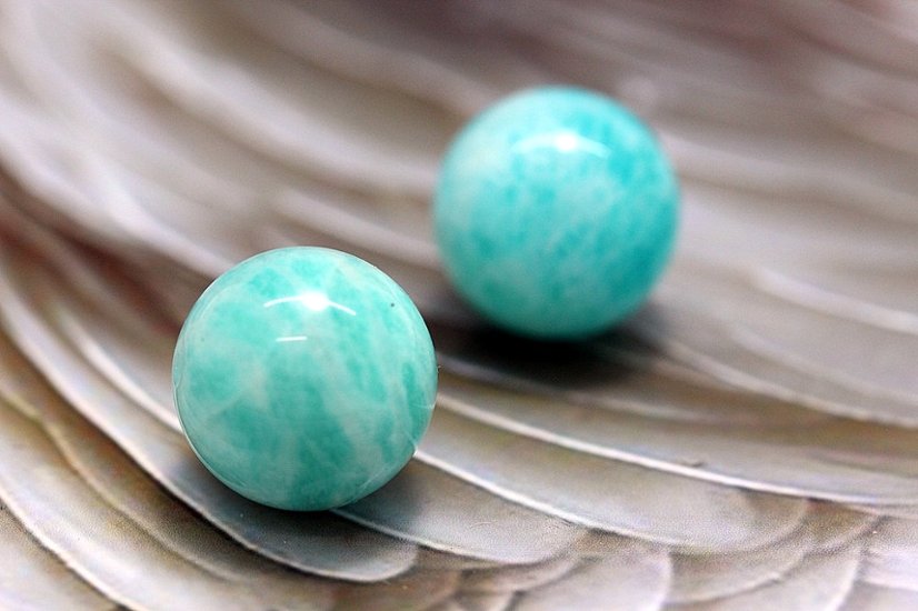 モザンビーク産アマゾナイト 希望・自信・前向きストーン 粒売り 約12mm 天然石パワーストーン通販 ジュ・オーヴ画像