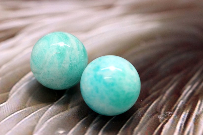 モザンビーク産アマゾナイト 希望・自信・前向きストーン 粒売り 約12mm 天然石パワーストーン通販 ジュ・オーヴ画像