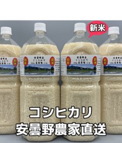 令和6年産・新米・2Lボトルx4【コシヒカリ白米7.2kg一等米】安曇野自家製　送料無料（北海道・九州・沖縄は送料有料）の画像