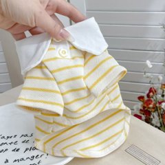 名入れ 服 犬 ボーダー ペット 服 犬 わんちゃん オリジナル お名前入り ワン おさんぽ お散歩 贈り物 ペット用品 ギフト ペット服 おしゃれ 名前入 [ 飾りボタン付ボーダ ]　お花画像