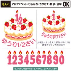 半袖Tシャツ [ Birthday Cake ] 出産祝い かわいい 名入れ こども服 御祝い 人気 思い出 オリジナル オーダー 選べる ベビー キッズ 画像