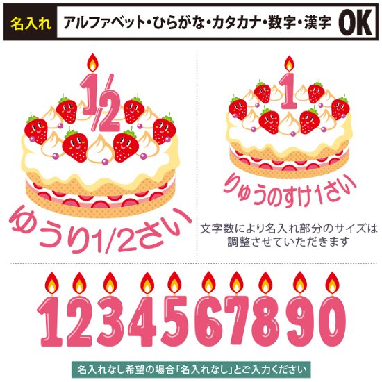 半袖Tシャツ [ Birthday Cake ] 出産祝い かわいい 名入れ こども服 御祝い 人気 思い出 オリジナル オーダー 選べる ベビー キッズ 画像