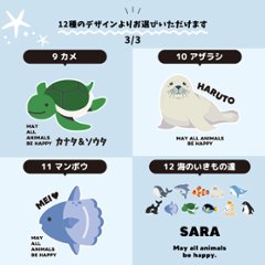 サコッシュ 海のいきもの 名入れ バッグ ペンギン イルカ シャチ チンアナゴ カクレクマノミ プレゼント ギフト おでかけ ［ サコッシュ 水族館 ] 御祝 お祝い ギフト 帰省 かばん ナイロン 画像