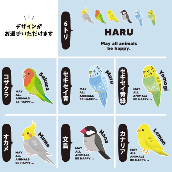 鳥 巾着 お名前入り うちのこ うちの子 ポーチ オカメインコ 文鳥 セキセイインコ コザクラインコ カナリア バッグ 小物入れ [ 巾着 鳥 ] 名入れ 巾着袋 オリジナル プレゼント ポーチ画像