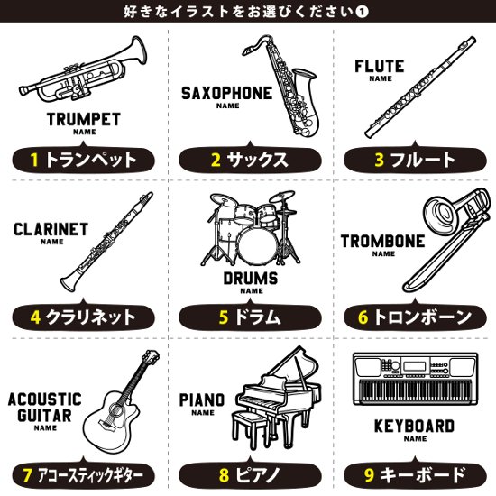 名入れ トート バッグ  楽器 ピアノオルガン レッスンバッグ 吹奏楽 軽音 オーケストラ バンド A4 バッグ 楽譜入れ 譜面 ［ トート（中） 楽器イラスト ] ポケット 内ポケ付き 便利画像