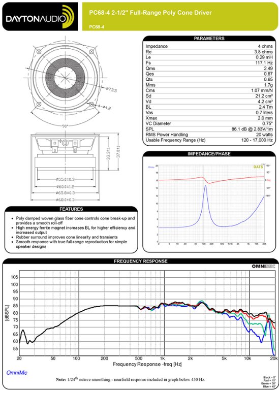 Dayton Audio PC68-4画像