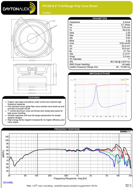 【訳あり特価品】Dayton Audio PC105-8画像