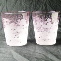 桜グラス01　ペアセット　ピンク色　ラスターガラス　蕨硝子　の画像