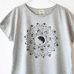 ねこの曼荼羅Tシャツ（グレー）画像