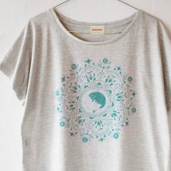 ねこの曼荼羅Tシャツ（アクアブルー）画像