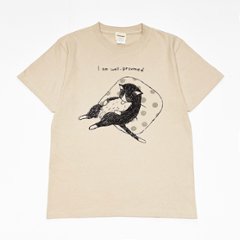 グルーミングねこのTシャツ（ベージュ）画像