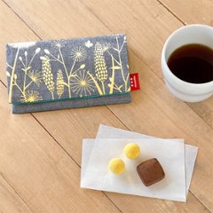 あざみとねこの懐紙入れ（シャンブレー）画像