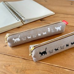 ねこ家族のペンケース（ライトブラウン）画像