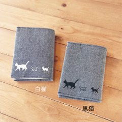 ねこ家族のブックカバー（シャンブレー）画像