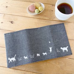 ねこ家族のブックカバー（シャンブレー）画像