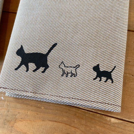 ねこ家族のブックカバー（ライトブラウン）画像