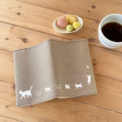 ねこ家族のブックカバー（ライトブラウン）の画像