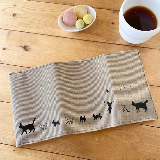 ねこ家族のブックカバー（ライトブラウン）画像