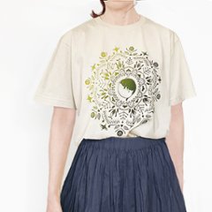 ねこの曼荼羅Tシャツ（グラデーション）黄緑画像