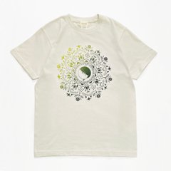 ねこの曼荼羅Tシャツ（グラデーション）黄緑画像