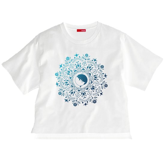 ねこの曼荼羅ビッグシルエットT（ブルーグラデ）画像