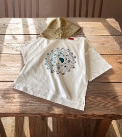 ねこの曼荼羅ビッグシルエットT（ブルーグラデ）画像