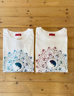 ねこの曼荼羅ビッグシルエットT（ブルーグラデ）画像