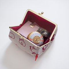 ねこのおしりのがま口ポーチ（れんが色)画像