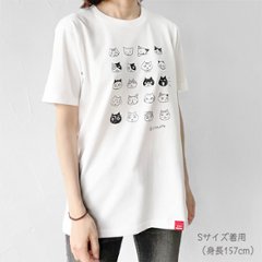 ねこのかおTシャツ（オフホワイト）画像