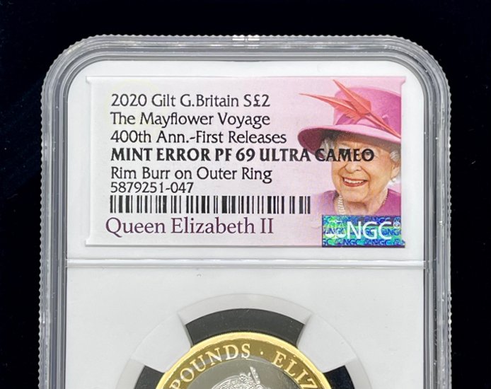 【激レア】2020年 メイフラワー号 銀貨 NGC エリザベス ロイヤルミント画像