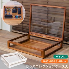 ガラスコレクションケース　大　BR/WHの画像