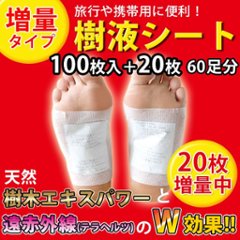 足裏樹液シート携帯用パック（100枚+20枚増量）両足60回分の画像