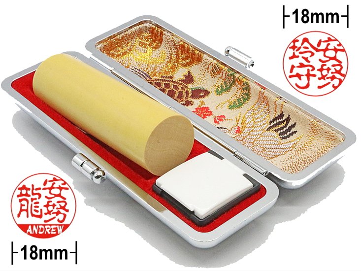 [Wooden Stamp] Small size / Round type / Cylindrical / with box / Akane wood from Southeast Asia画像