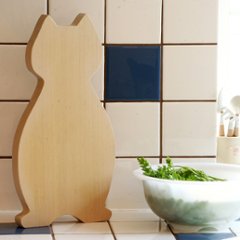 青森ヒバの猫型まな板　ぽっちゃり猫さん（202512）画像