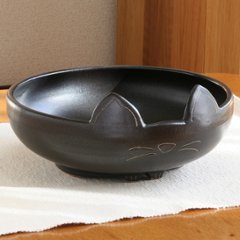 猫さん型和食器＜猫さん型万能皿・黒＞画像