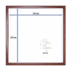 Tシャツ額縁 UVカットアクリル 正方形画面(約291×291mm) 木製 濃茶 壁用ボタンフック付 5767 30画像