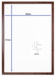 Tシャツ額縁 UVカットアクリル 画面(約289×412mm) 木製 濃茶 壁用ボタンフック付 5767 a3画像