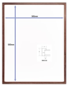 Tシャツ額縁 UVカットアクリル 画面(約385×500mm) 木製 濃茶 壁用ボタンフック付 5767 dai画像