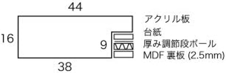 ポスター用フレーム UVカットアクリル仕様 樹脂製 G8108 A1(594×841mm) ゴールド 受注生産品画像
