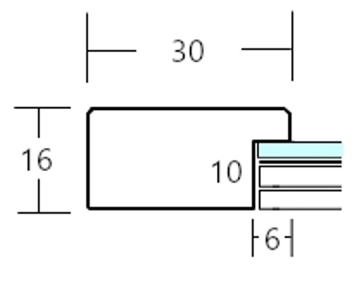長方形額縁 UVカットアクリル仕様 樹脂製 G8146D 60×30(300×600mm) ナチュラル 受注生産品画像
