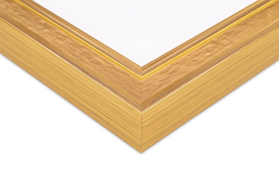 書道半紙額縁 UVカットアクリル仕様 樹脂製 G8239D 書道半紙(243×334mm) ゴールド 受注生産品画像