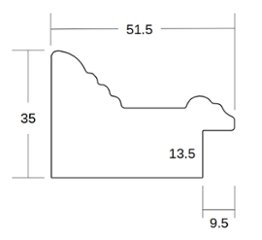 書道半紙額縁 UVカットアクリル仕様 樹脂製 G8239D 書道半紙(243×334mm) ゴールド 受注生産品画像