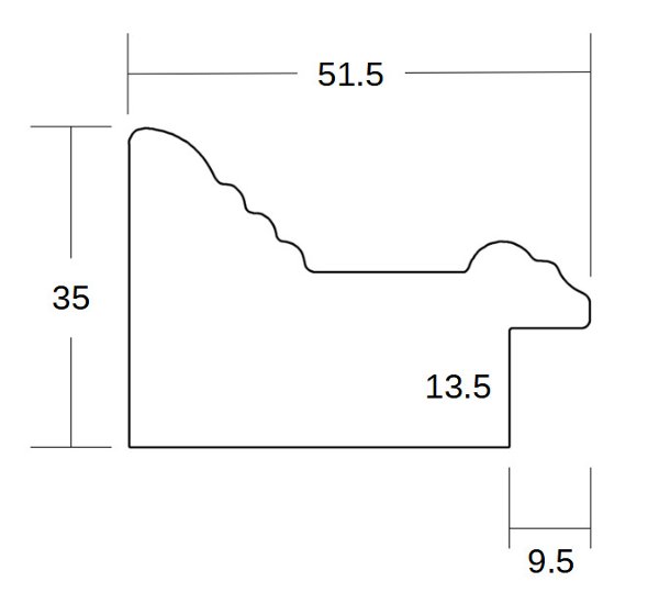 書道半紙額縁 UVカットアクリル仕様 樹脂製 G8239D 書道半紙(243×334mm) ゴールド 受注生産品画像