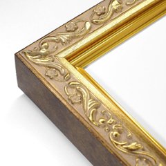 Wサイズ油彩用額縁 UVカットアクリル仕様 樹脂製 GD8201 壁用2本針フック付 WF0(140×360mm) ゴールド 受注生産品画像