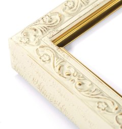 Wサイズ油彩用額縁 UVカットアクリル仕様 樹脂製 GD8201 壁用2本針フック付 WF0(140×360mm) アイボリー 受注生産品画像