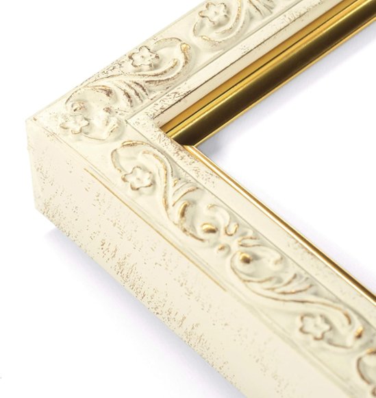 Wサイズ油彩用額縁 UVカットアクリル仕様 樹脂製 GD8201 壁用2本針フック付 WF0(140×360mm) アイボリー 受注生産品画像