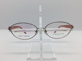 安心のニコン社製レンズ使用【レンズ付きメガネセット】CARVEN CV-7117 ローズ×レッド画像