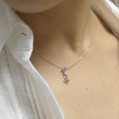 【Pure Flower Necklece】ピンクフラワーネックレス/K18WG（ホワイトゴールド） フラワーネックレス ホワイトゴールド画像