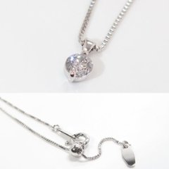 天然ダイヤモンドネックレス・一粒ダイヤ・0.15ct・ホワイトゴールドネックレス(K10WG)・４月誕生石画像